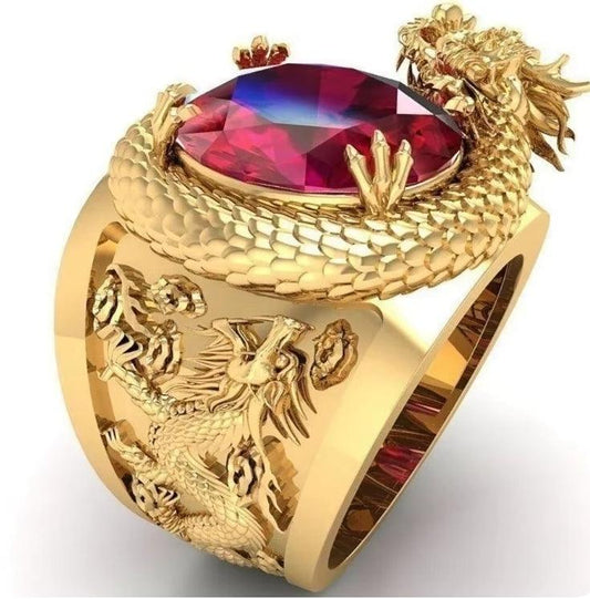 Luxury Dragon Pattern Ring - VogueLine