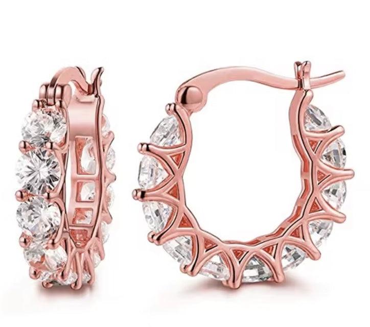 Crystal CZ Hoop Earrings - VogueLine