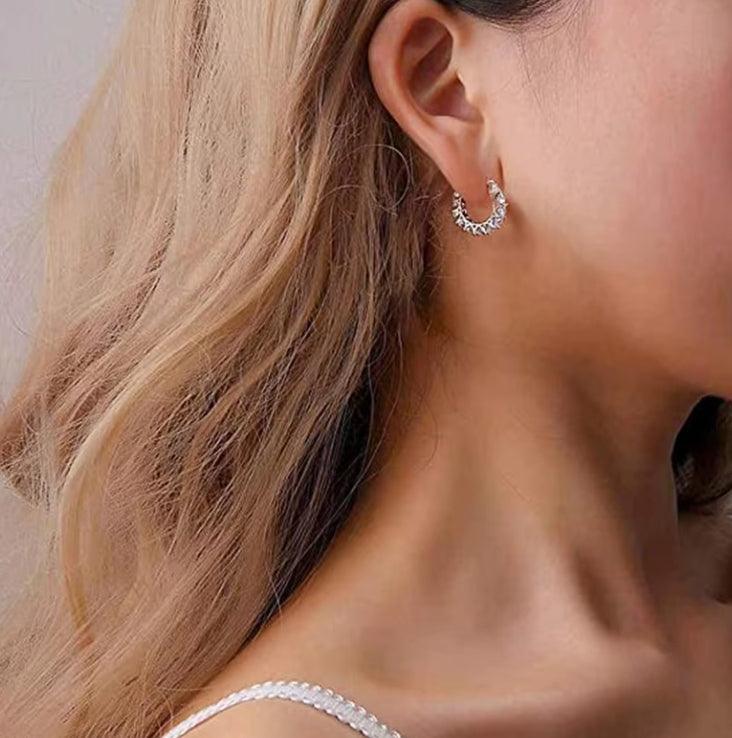 Crystal CZ Hoop Earrings - VogueLine