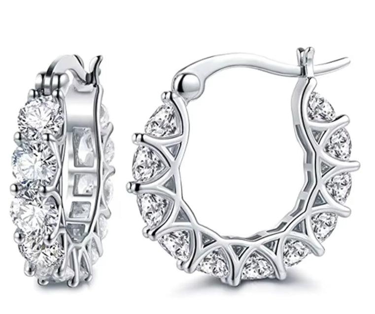 Crystal CZ Hoop Earrings - VogueLine