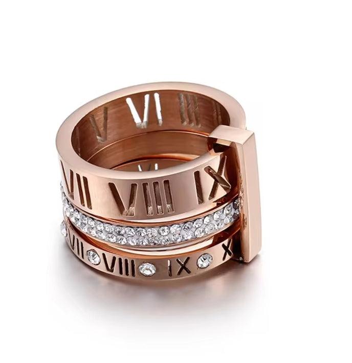 Roman Numerals Rotatable Ring - VogueLine