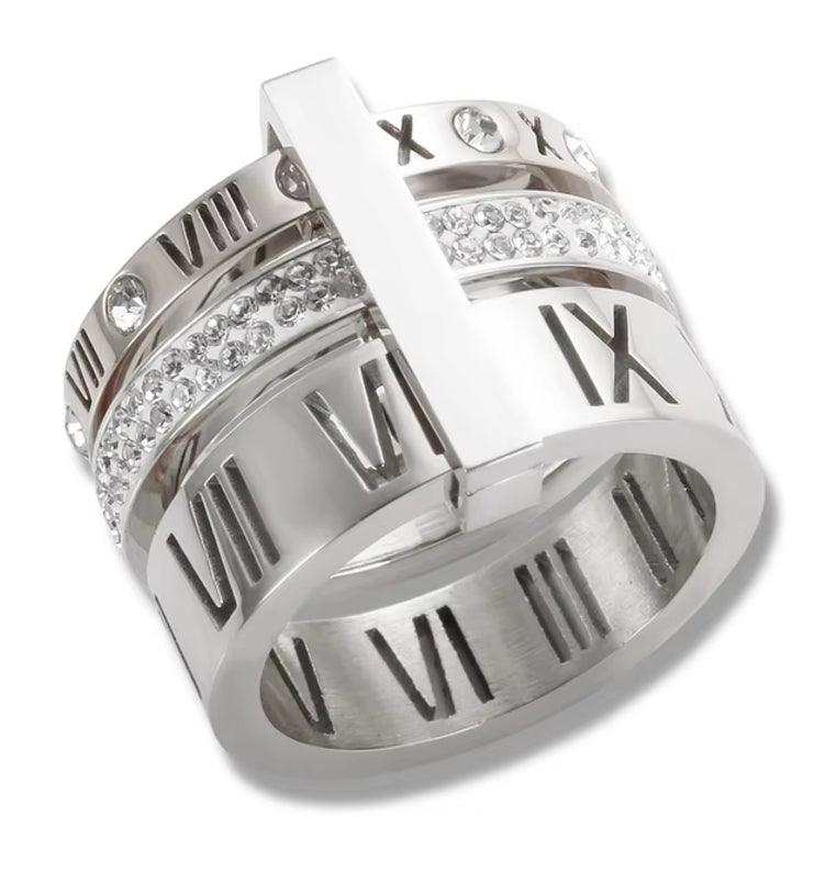 Roman Numerals Rotatable Ring - VogueLine