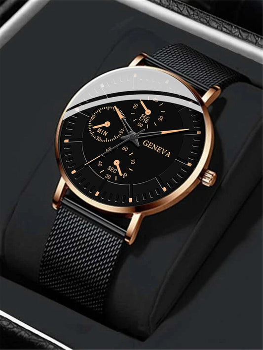 Geneva Quartz Men's Fashion Watch - VogueLine