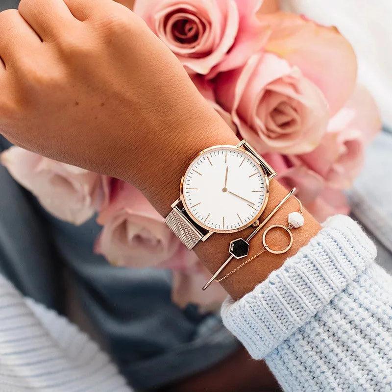 Luxury Rose Gold Bracelet Watch - VogueLine